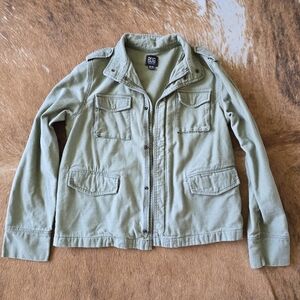 Urban Outfitters Green Jean Jacket Utility Style